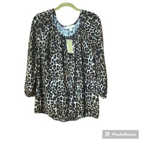 NWT Women’s Michael Kors leopard print blouse